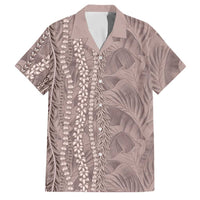 Hawaii Prince Kuhio Family Matching Mermaid Dress and Hawaiian Shirt Mocha Hawaiian Lau Maia With Leis LT05 Dad's Shirt - Short Sleeve Mocha - Polynesian Pride