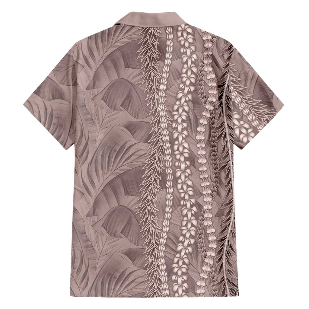 Hawaii Prince Kuhio Family Matching Off Shoulder Maxi Dress and Hawaiian Shirt Mocha Hawaiian Lau Maia With Leis LT05 - Polynesian Pride
