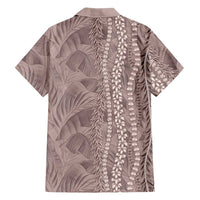 Hawaii Prince Kuhio Family Matching Summer Maxi Dress and Hawaiian Shirt Mocha Hawaiian Lau Maia With Leis LT05 - Polynesian Pride