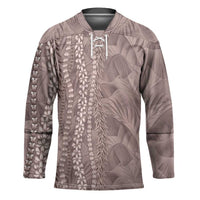 Hawaii Prince Kuhio Hockey Jersey Mocha Hawaiian Lau Maia With Leis