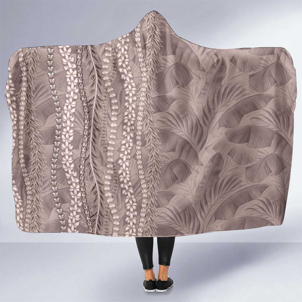 Hawaii Prince Kuhio Hooded Blanket Mocha Hawaiian Lau Maia With Leis