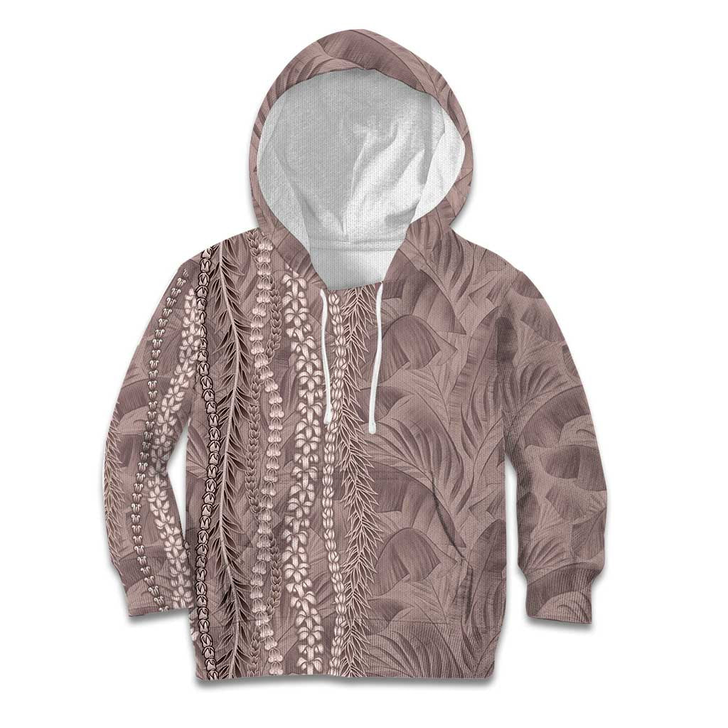 Hawaii Prince Kuhio Kid Hoodie Mocha Hawaiian Lau Maia With Leis