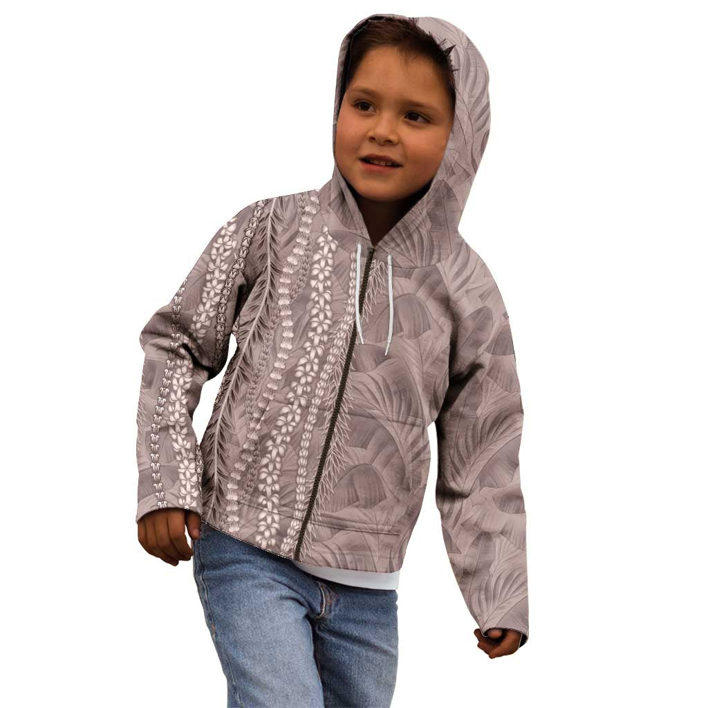 Hawaii Prince Kuhio Kid Hoodie Mocha Hawaiian Lau Maia With Leis