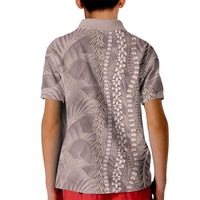 Hawaii Prince Kuhio Kid Polo Shirt Mocha Hawaiian Lau Maia With Leis