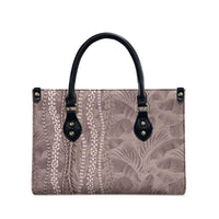 Hawaii Prince Kuhio Leather Bag Mocha Hawaiian Lau Maia With Leis