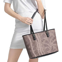 Hawaii Prince Kuhio Leather Tote Bag Mocha Hawaiian Lau Maia With Leis