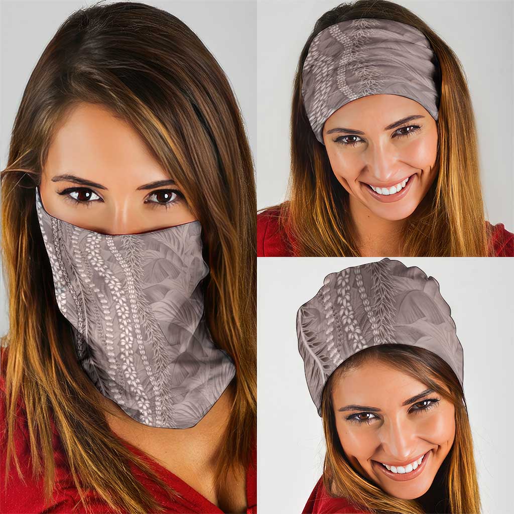Hawaii Prince Kuhio Neck Gaiter Mocha Hawaiian Lau Maia With Leis