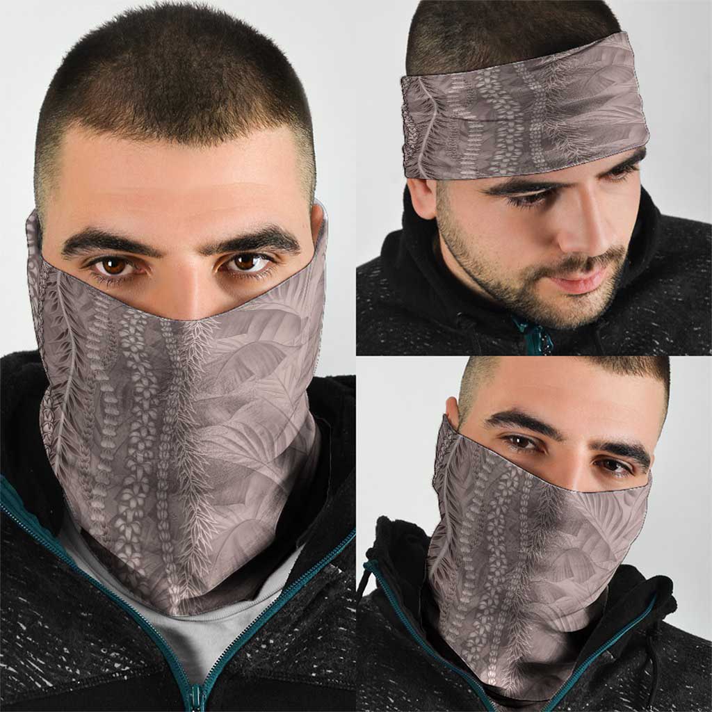 Hawaii Prince Kuhio Neck Gaiter Mocha Hawaiian Lau Maia With Leis