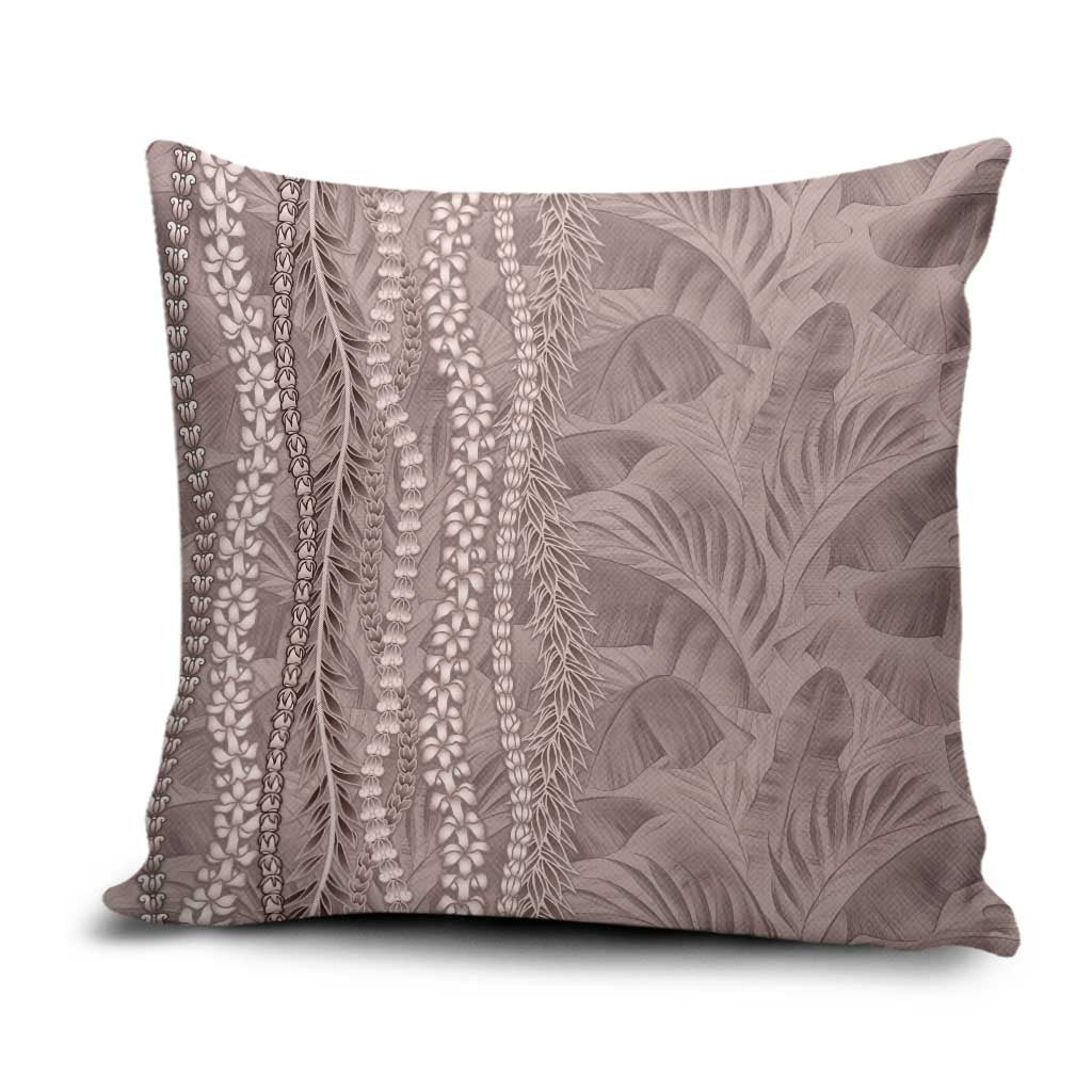 Hawaii Prince Kuhio Pillow Cover Mocha Hawaiian Lau Maia With Leis