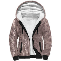 Hawaii Prince Kuhio Sherpa Hoodie Mocha Hawaiian Lau Maia With Leis