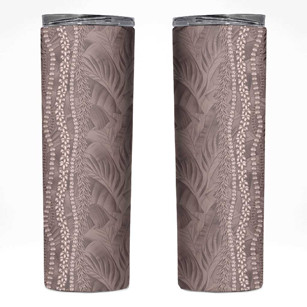 Hawaii Prince Kuhio Skinny Tumbler Mocha Hawaiian Lau Maia With Leis