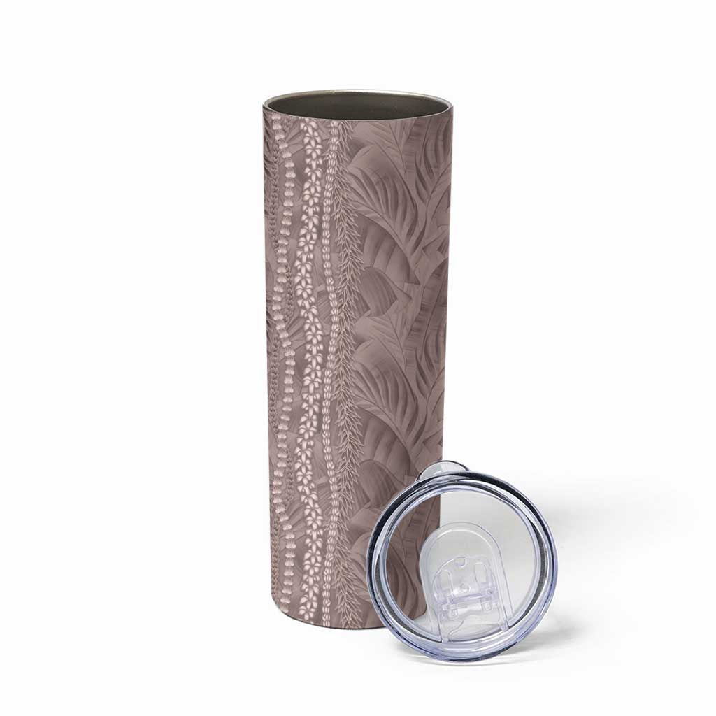 Hawaii Prince Kuhio Skinny Tumbler Mocha Hawaiian Lau Maia With Leis