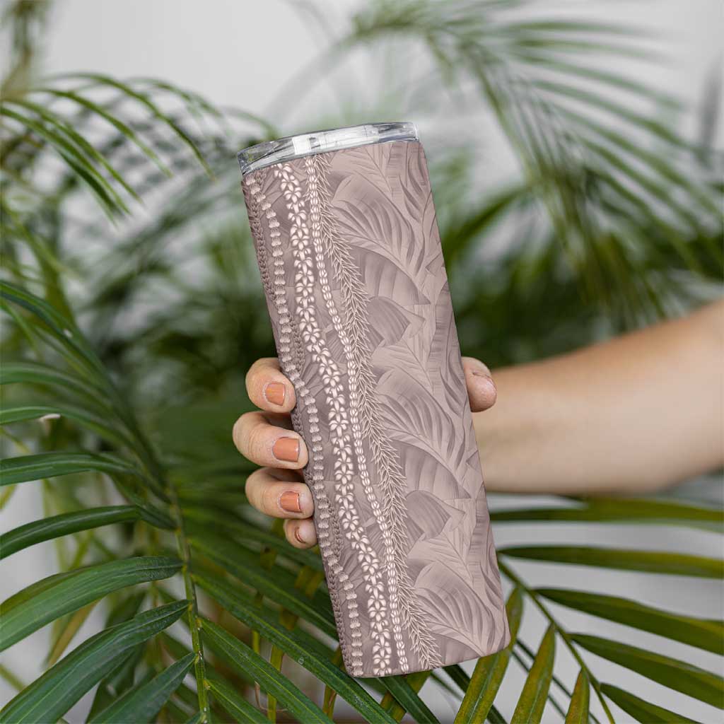 Hawaii Prince Kuhio Skinny Tumbler Mocha Hawaiian Lau Maia With Leis