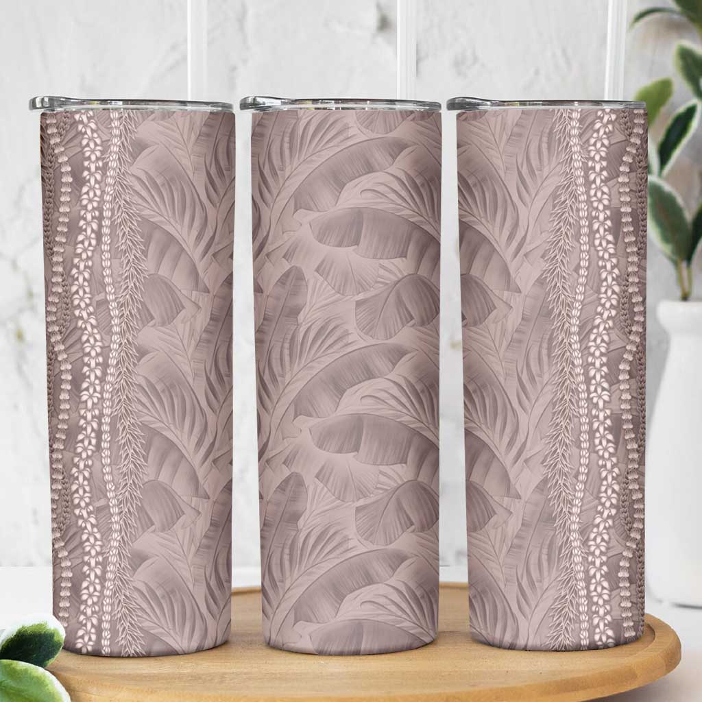Hawaii Prince Kuhio Skinny Tumbler Mocha Hawaiian Lau Maia With Leis