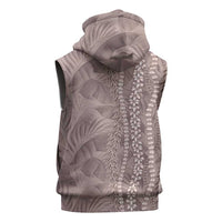 Hawaii Prince Kuhio Sleeveless Hoodie Mocha Hawaiian Lau Maia With Leis