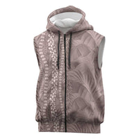 Hawaii Prince Kuhio Sleeveless Zip Hoodie Mocha Hawaiian Lau Maia With Leis