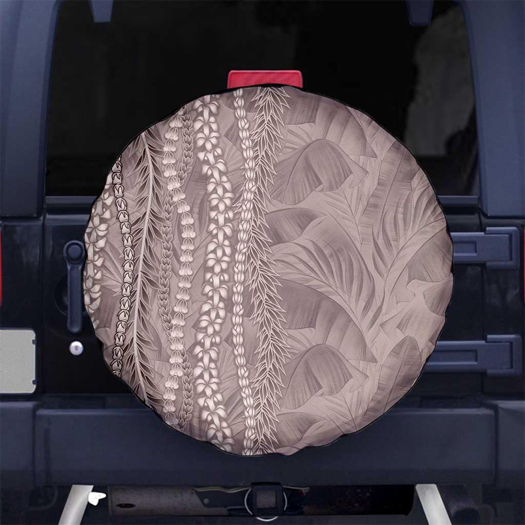 Hawaii Prince Kuhio Spare Tire Cover Mocha Hawaiian Lau Maia With Leis