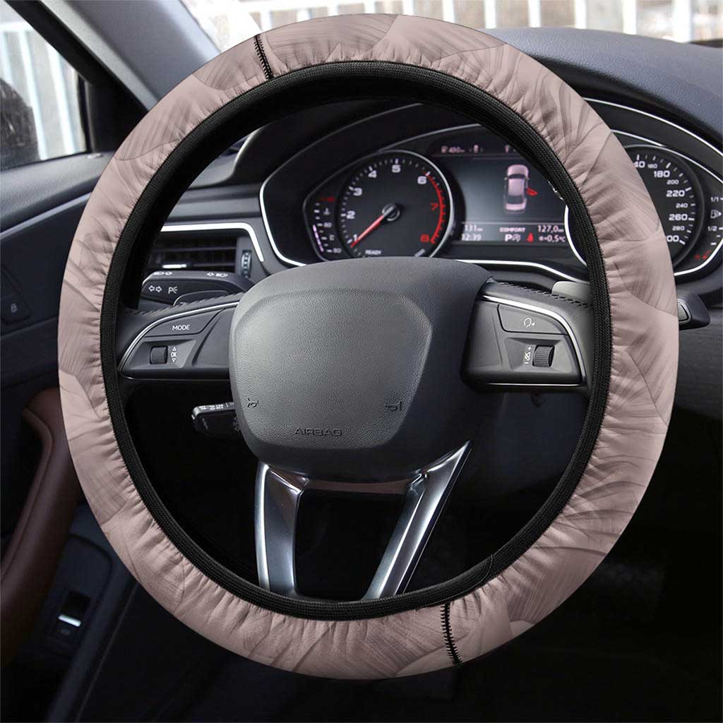 Hawaii Prince Kuhio Steering Wheel Cover Mocha Hawaiian Lau Maia With Leis
