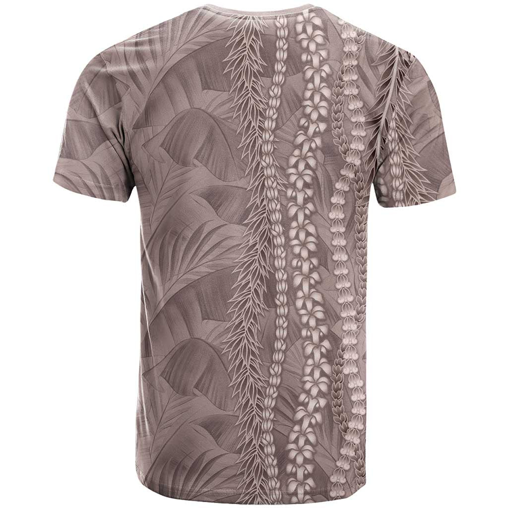 Hawaii Prince Kuhio T Shirt Mocha Hawaiian Lau Maia With Leis