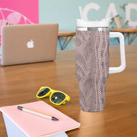 Hawaii Prince Kuhio Tumbler With Handle Mocha Hawaiian Lau Maia With Leis