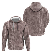 Hawaii Prince Kuhio Zip Hoodie Mocha Hawaiian Lau Maia With Leis