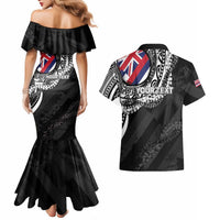 Personalised Hawaii Prince Kuhio Couples Matching Mermaid Dress and Hawaiian Shirt Hawaiian Maile Lei