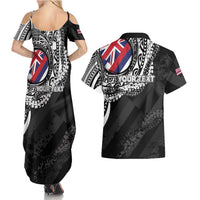 Personalised Hawaii Prince Kuhio Couples Matching Summer Maxi Dress and Hawaiian Shirt Hawaiian Maile Lei