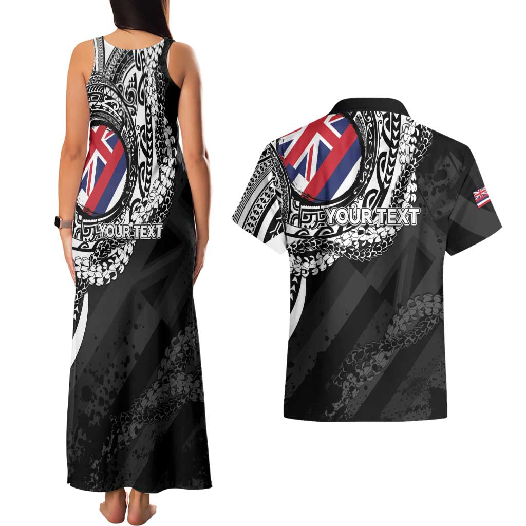 Personalised Hawaii Prince Kuhio Couples Matching Tank Maxi Dress and Hawaiian Shirt Hawaiian Maile Lei