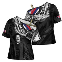 Personalised Hawaii Prince Kuhio Cross Shoulder Shirt Hawaiian Maile Lei LT05 - Polynesian Pride