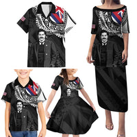 Personalised Hawaii Prince Kuhio Family Matching Puletasi and Hawaiian Shirt Hawaiian Maile Lei