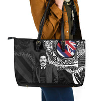 Hawaii Prince Kuhio Leather Tote Bag Hawaiian Maile Lei