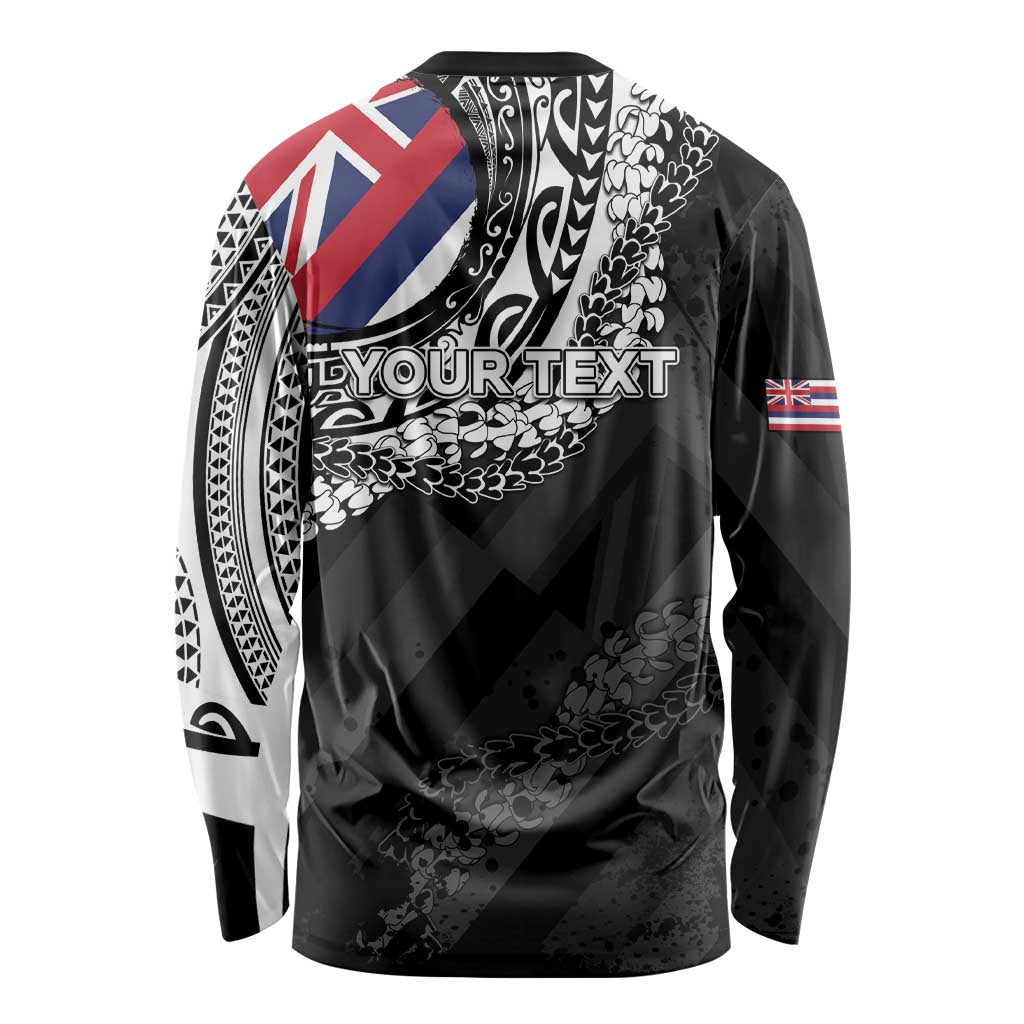 Personalised Hawaii Prince Kuhio Long Sleeve Shirt Hawaiian Maile Lei