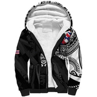 Personalised Hawaii Prince Kuhio Sherpa Hoodie Hawaiian Maile Lei