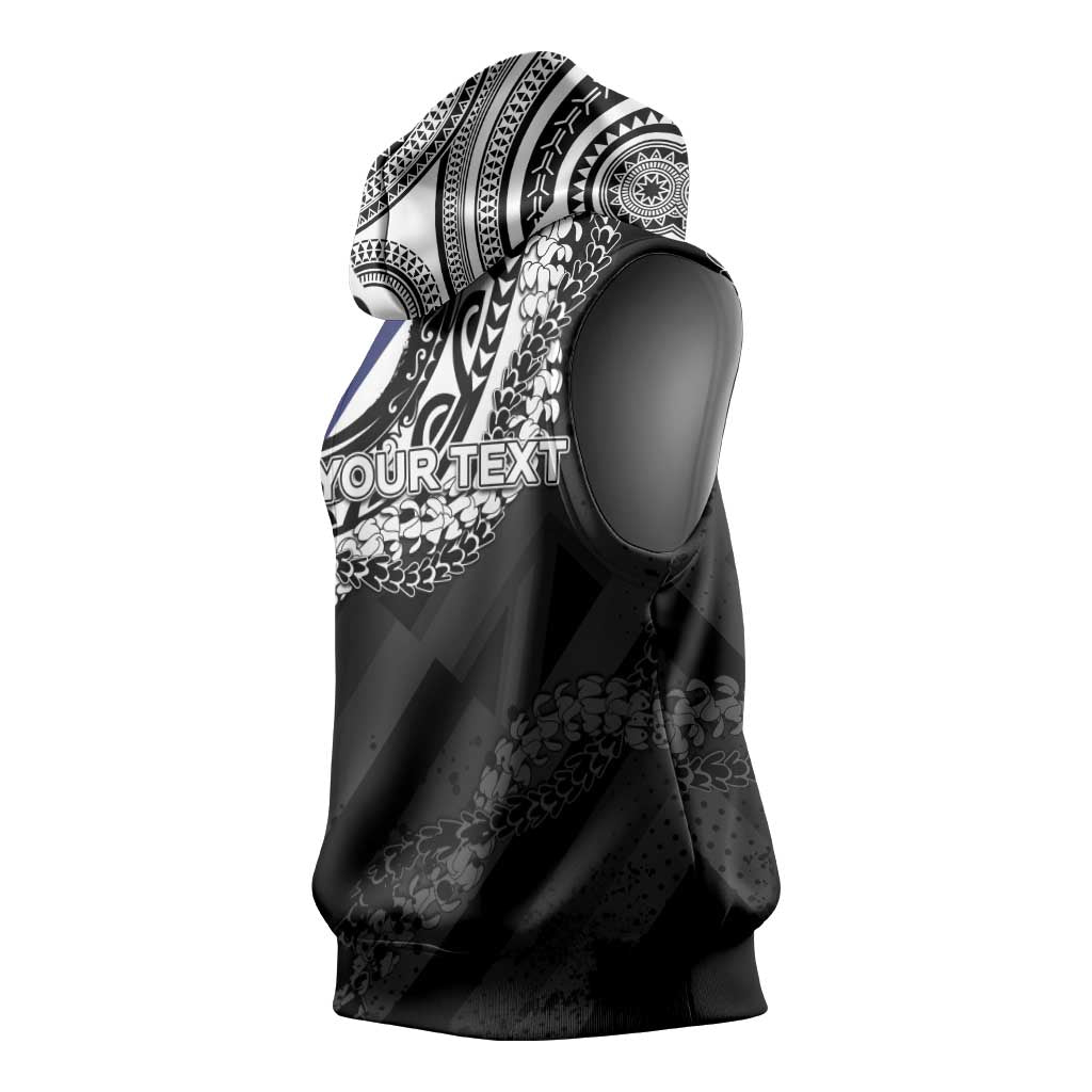 Personalised Hawaii Prince Kuhio Sleeveless Hoodie Hawaiian Maile Lei