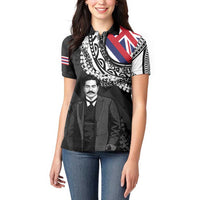 Personalised Hawaii Prince Kuhio Women Polo Shirt Hawaiian Maile Lei