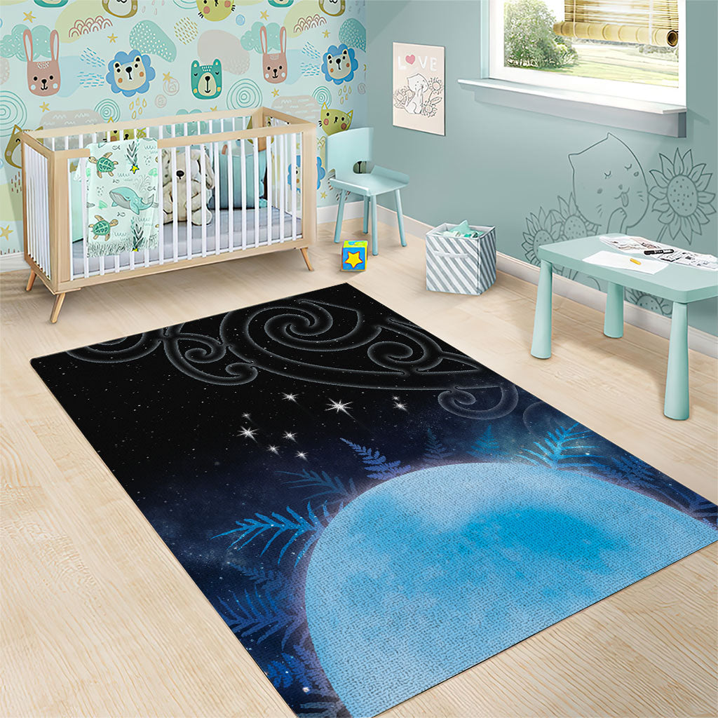 New Zealand Matariki Area Rug Pleiades Star Cluster Blue Galaxy