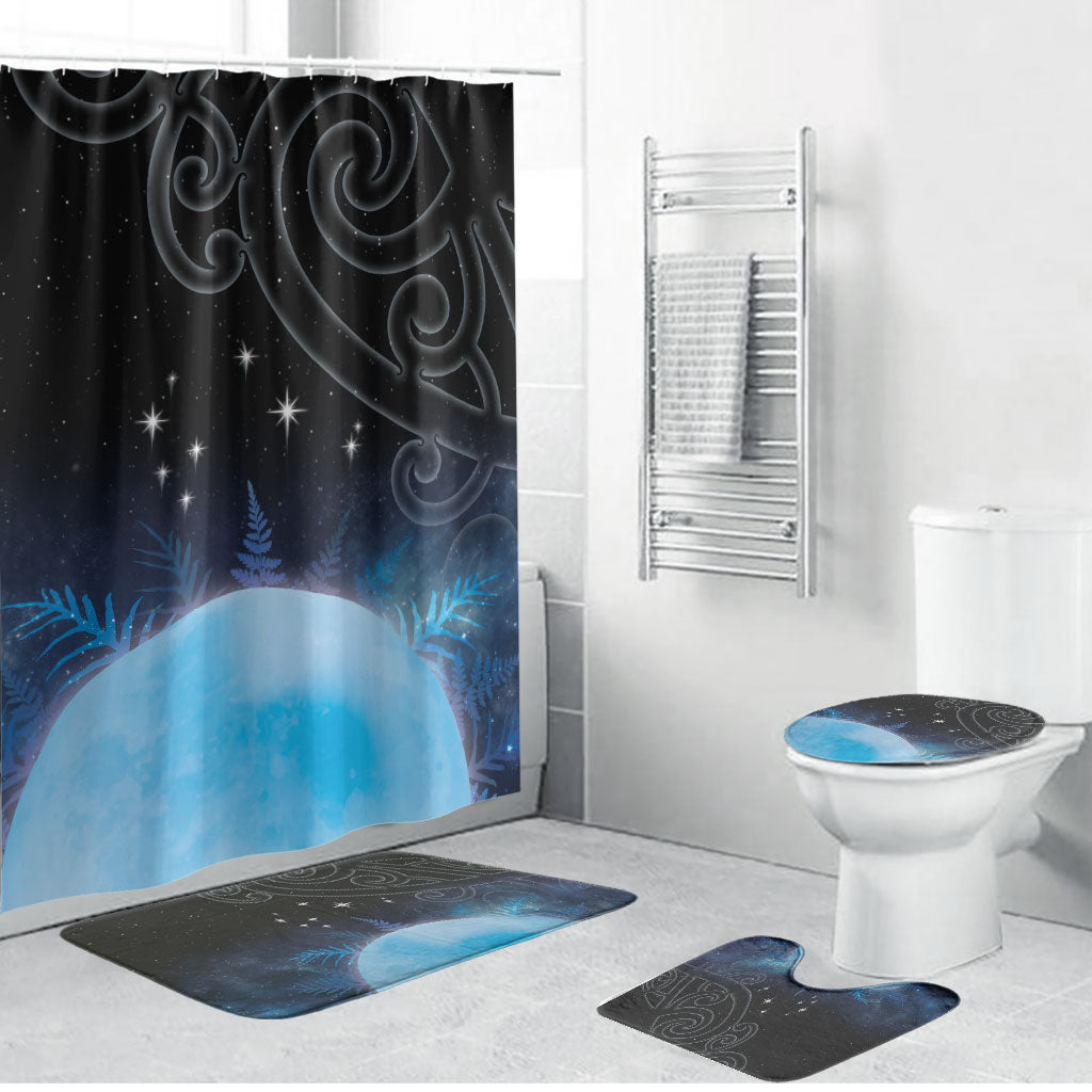 New Zealand Matariki Bathroom Set Pleiades Star Cluster Blue Galaxy