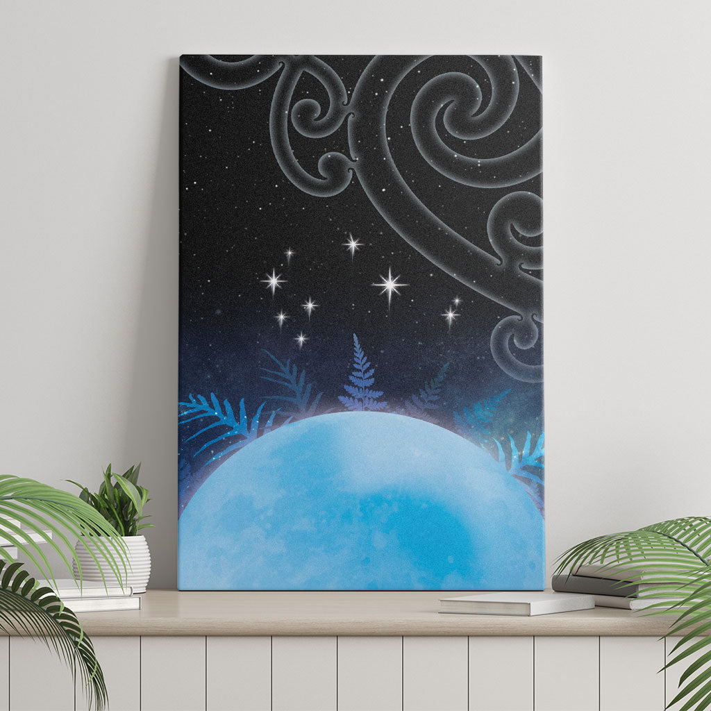 New Zealand Matariki Canvas Wall Art Pleiades Star Cluster Blue Galaxy