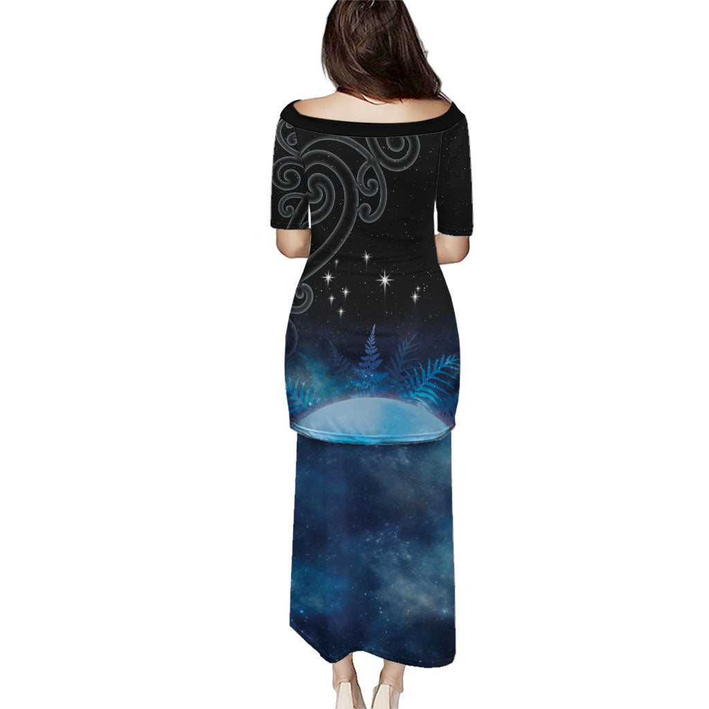 New Zealand Matariki Family Matching Puletasi and Hawaiian Shirt Pleiades Star Cluster Blue Galaxy LT05 - Polynesian Pride