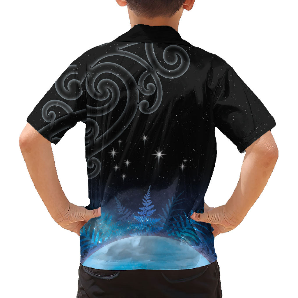 New Zealand Matariki Family Matching Summer Maxi Dress and Hawaiian Shirt Pleiades Star Cluster Blue Galaxy LT05 - Polynesian Pride