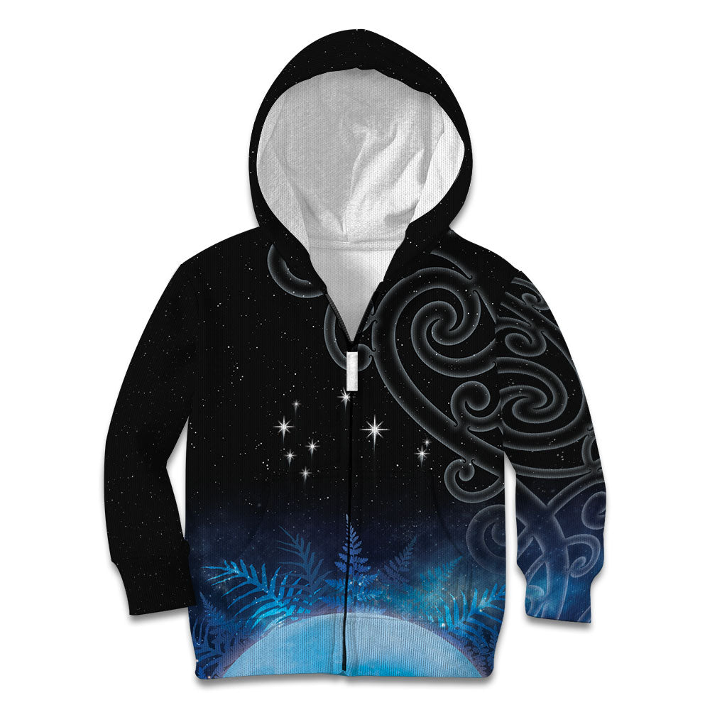 New Zealand Matariki Kid Hoodie Pleiades Star Cluster Blue Galaxy