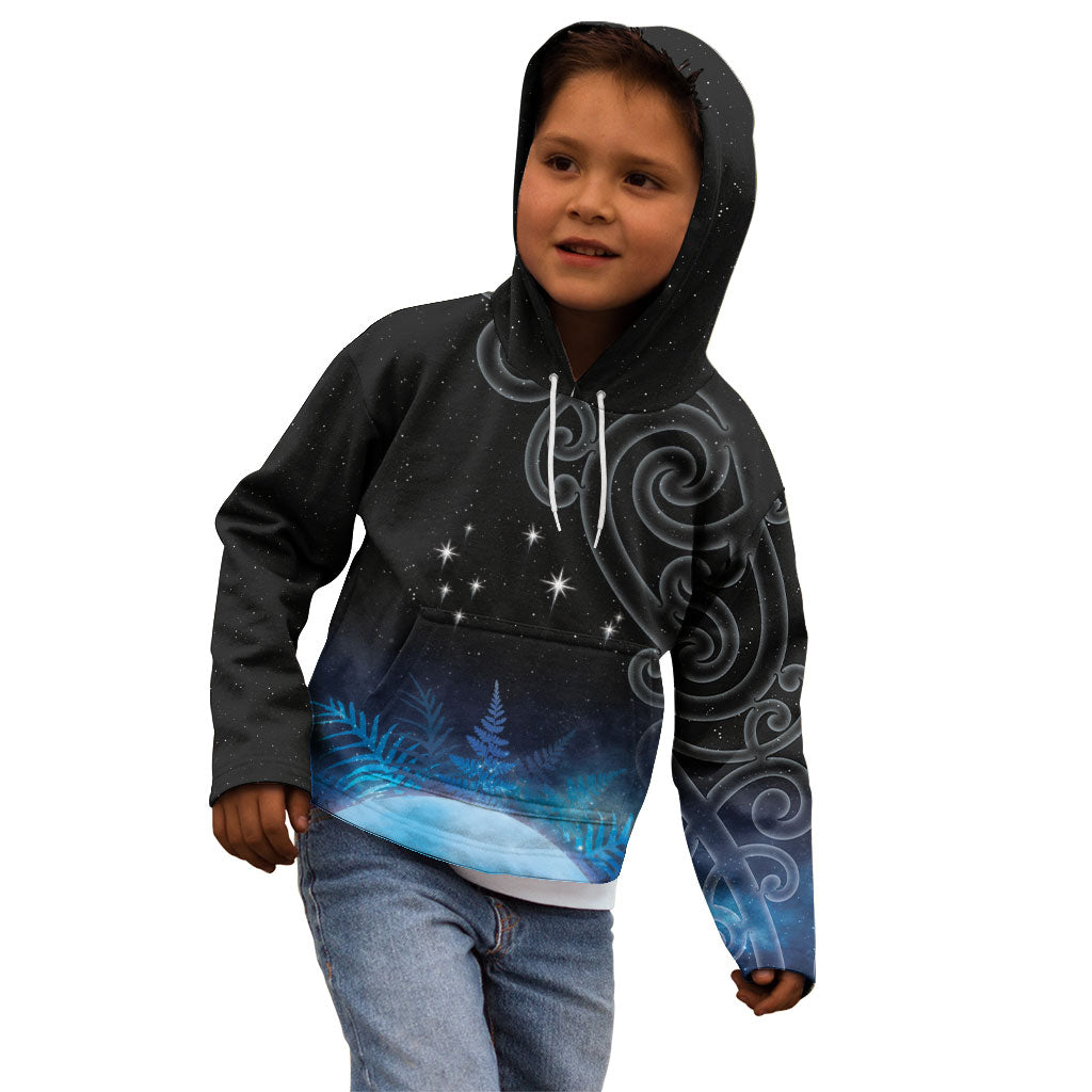 New Zealand Matariki Kid Hoodie Pleiades Star Cluster Blue Galaxy