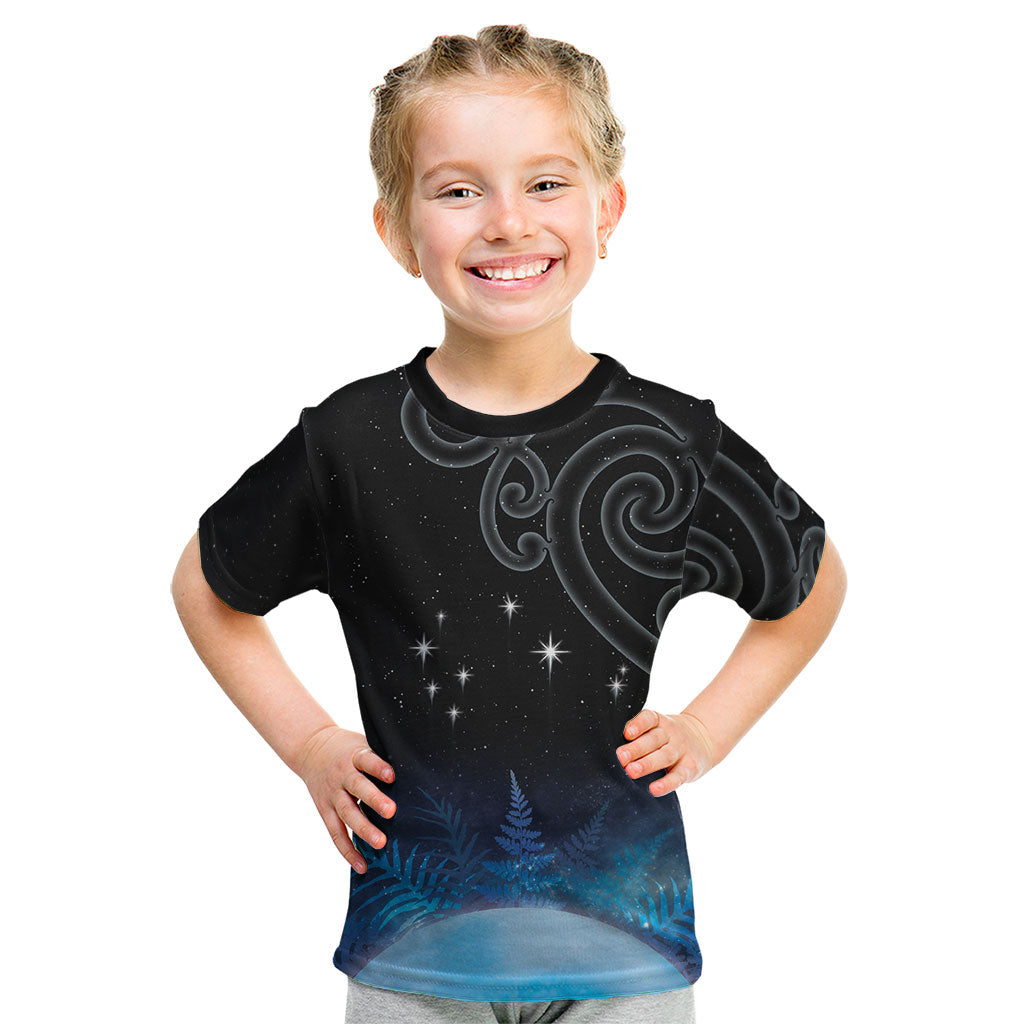 New Zealand Matariki Kid T Shirt Pleiades Star Cluster Blue Galaxy
