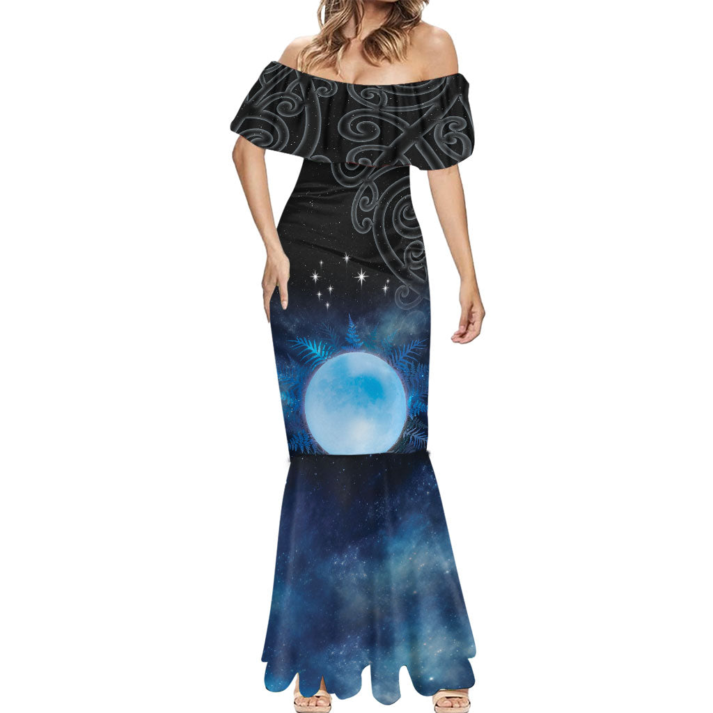 New Zealand Matariki Mermaid Dress Pleiades Star Cluster Blue Galaxy