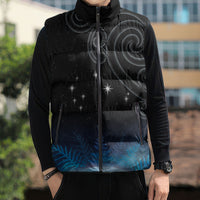 New Zealand Matariki Sleeveless Puffer Jacket Pleiades Star Cluster Blue Galaxy