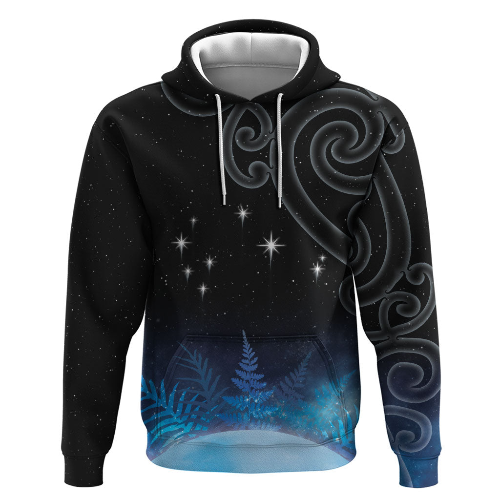New Zealand Matariki Zip Hoodie Pleiades Star Cluster Blue Galaxy