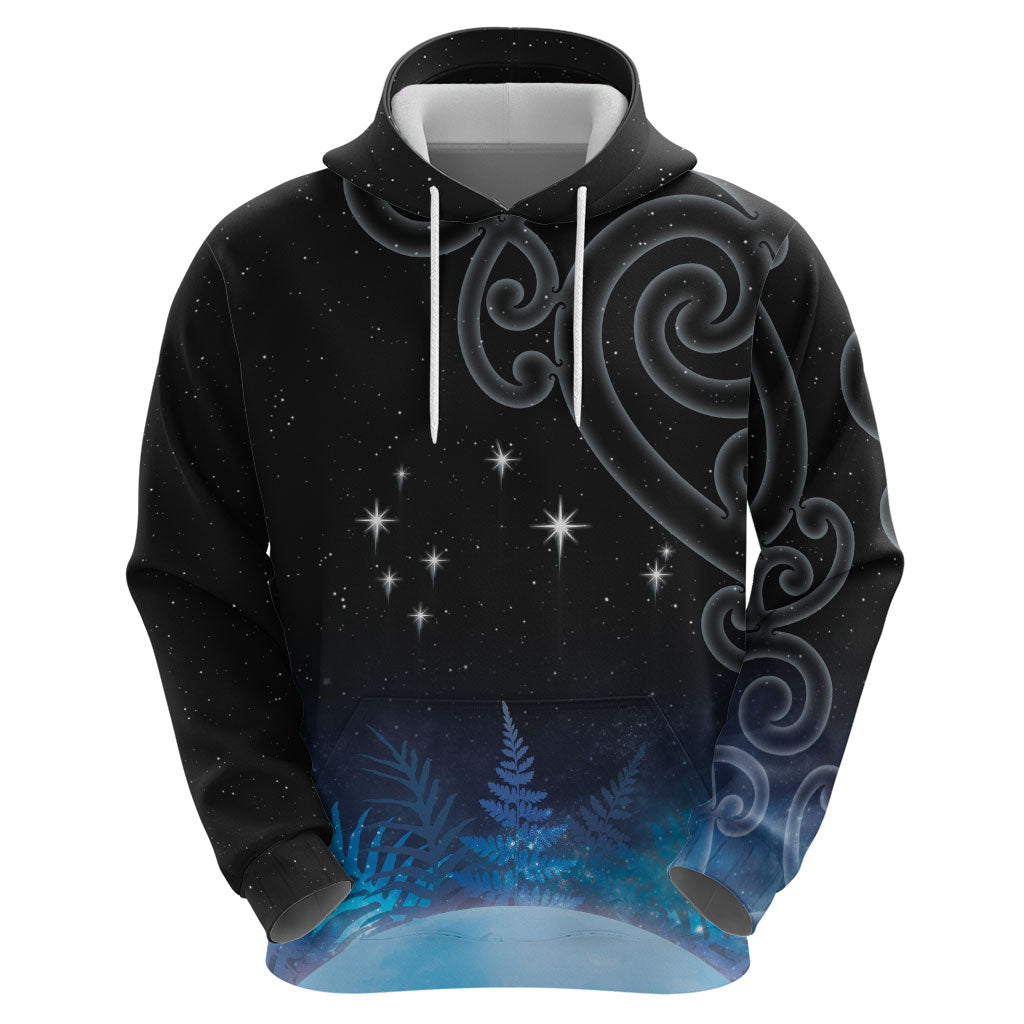 New Zealand Matariki Zip Hoodie Pleiades Star Cluster Blue Galaxy