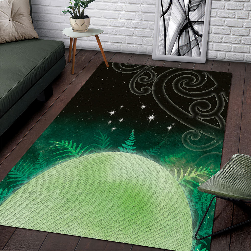 New Zealand Matariki Area Rug Pleiades Star Cluster Green Galaxy