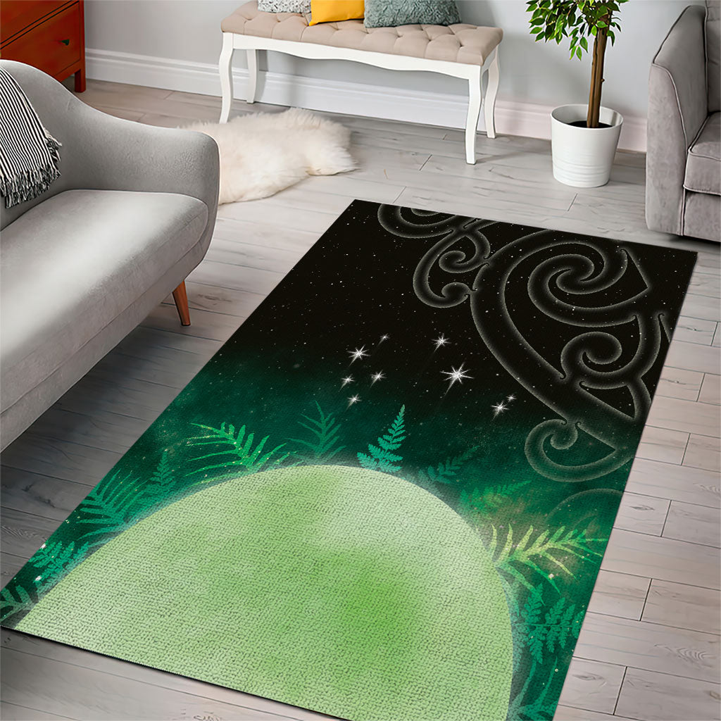 New Zealand Matariki Area Rug Pleiades Star Cluster Green Galaxy