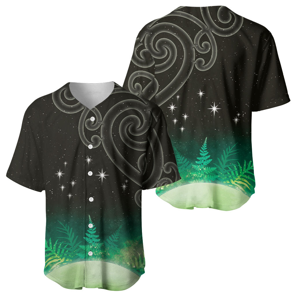 New Zealand Matariki Baseball Jersey Pleiades Star Cluster Green Galaxy
